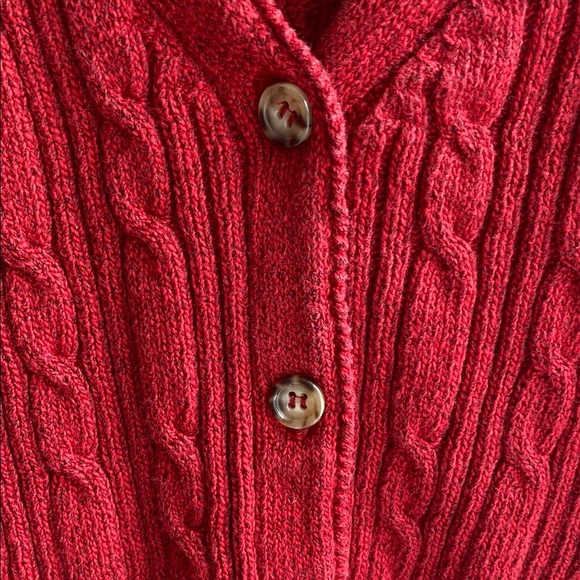 Valerie Stevens Red Cable Knit Cardigan Sweater - Picture 4 of 5